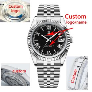 36mm/39mm 맞춤형 럭셔리 NH35 자동 기계식 손목 시계 로마 숫자 남자 시계 사파이어 크리스탈 10bars 골드 Reloj Hombre