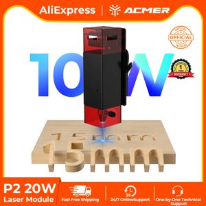 ACMER 10W 레이저 헤드 업그레이드 키트 (블루 다이오드 CNC P1 S Pro 레이저 조각 및 절단기, 합판, 아크릴, 가죽용)