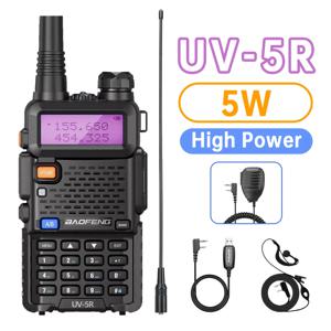 고출력 5W 바오펑 UV-5R CB 휴대용 무전기 장거리 10km 128CH 듀얼 밴드 VHF UHF FM uv5r 사냥용 양방향 무전기