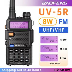 바오펑 UV-5R 8W 트라이파워 무전기 고출력 듀얼 밴드 장거리 128채널 휴대용 UV 5R 아마추어 FM 양방향 무전기