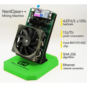NerdQaxe++ 4.8TH/s 비트코인 ​​채굴기 BM1370 Asic 칩 솔로 BTC 15J/Th 98W 전력 소비 2.4G WiFi