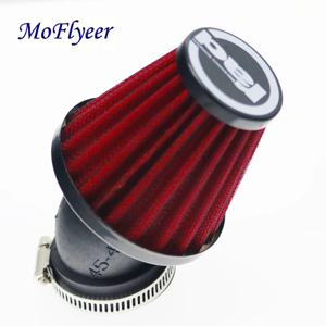MoFlyeer 오토바이 에어 필터 28mm 38mm 42mm 48mm 클리너 클램프 온 45도 벤드 공기 흡입 필터 오토바이 액세서리