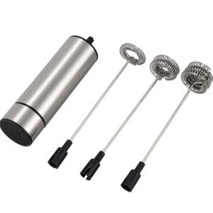 3pcs 스테인레스 스틸 스프링 털 폼 메이커 우유 음료 커피 실용적인 요리 도구와 강력한 전기 우유 Frother