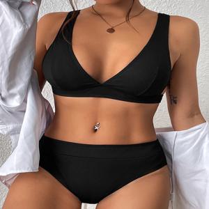 섹시한 비키니 2025 여성 솔리드 수영복 여성 패딩 수영복 여성 Beachwear Bathers 수영복 수영 수영복
