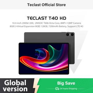 Teclast T40HD 태블릿, 10.4 인치, 2000x1200 FHD + 디스플레이, 8GB RAM, 128GB ROM, UNISOC T606 옥타코어, 안드로이드 13 OS, Widevine L1 태블릿 4G