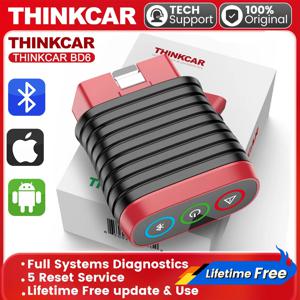 평생 무료 업데이트 THINKCAR BD6 obd2 스캐너 블루투스, 모든 시스템 진단 도구 5가지 리셋 기능 탑재 (120개 자동차 브랜드 지원, iOS & Android)
