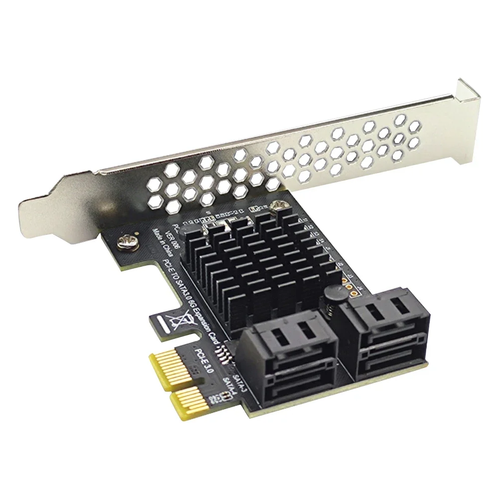 4 포트 SATA III PCIe 확장 카드 6Gbps SATA 3.0-PCI-e 1X 컨트롤러 카드 PCI Express 어댑터 추가 카드 PCI-E X4 X8 X16