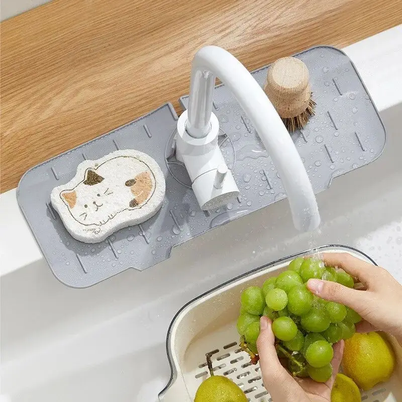 수도꼭지 매트 주방 싱크 실리콘 스플래시 패드 배수 Waterstop 욕실 수조 보호기 빠른 건조 트레이