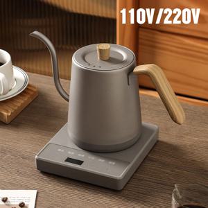 구즈넥 전기 주전자 800ml 핸드 브루 커피 포트 스마트 주전자 온도 조절 냄비 1000W 급속 가열 주전자 110V/220V
