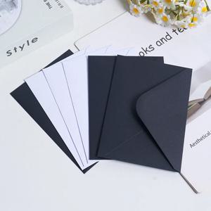 50pcs 화이트/블랙 봉투 비즈니스 용품 120g 종이 16x11cm 엽서 Giftbox 메시지 포장 초대장 웨딩 편지지