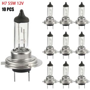 10PCS 할로겐 헤드 라이트 전구 슈퍼 따뜻한 흰색 빛 H7 55W 12V 전구 헤드 라이트 할로겐 램프 자동차 헤드 라이트 교체 전구