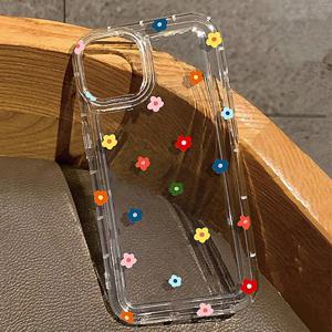 작은 꽃 별 소프트 케이스 iPhone 16 16e 14 13 11 15 Pro Max 12 Mini XS XR X 8 7 Plus SE 2022 13Pro 안티 드롭 에어백 커버