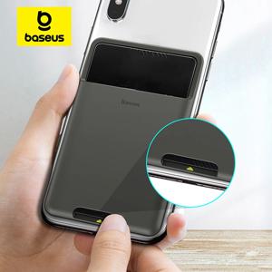 Baseus 실리콘 전화 카드 케이스 휴대 전화 뒷면 커버 카드 홀더 ID 카드 홀더 iPhone X Xs XR Samsung 용 슬림 케이스 스티커