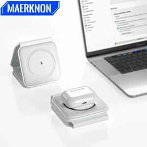 3 in 1 자기 무선 충전기 고속 충전 도킹 스테이션 iPhone Apple Watch AirPods 용 휴대용 접이식 스탠드 여행용 충전기