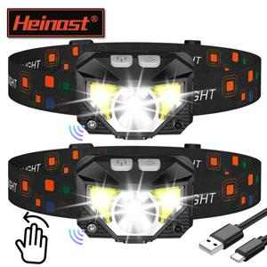 강력한 LED 센서 전조등 USB 충전식 헤드 라이트 Led 헤드 토치 캠핑 검색 라이트 헤드 손전등 낚시 랜턴