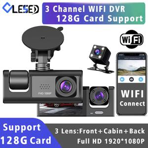 WiFi 3 채널 대시 캠 3 방향 자동차 DVR 차량 내 카메라 레코더 HD1080P 비디오 미니 등록자 캐빈 Dashcam 캠코더