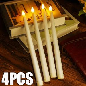 4/1PCS 긴 크리스마스 LED 촛불 Flameless 지적 촛불 빛 배터리 전원 교회 깜박이는 촛불 빛 홈 인테리어