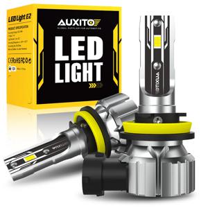 AUXITO 2Pcs 12V H8 H9 H11 LED 안개 전구 PTF H16JP 9005 HB3 9006 HB4 H11 H8 CSP LED 헤드 라이트 안개 램프 자동차 운전 램프 DRL