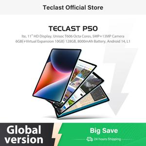 텍슬라스트 P50 태블릿 11인치 HD 디스플레이 6GB 램 128GB 저장용량 유니소크 T606 옥타코어 8000mAh 배터리 안드로이드 14 L1 태블릿 LTE(4G) 버전