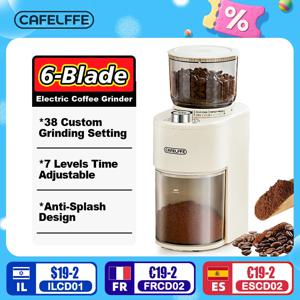 Cafelffe 정전기 방지 커피 그라인더 38 가지 갈기 설정이있는 조정 가능한 버 밀 에스프레소, 220V 용 전기 커피 콩 그라인더