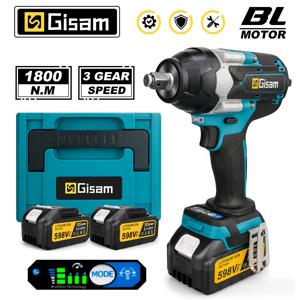 Gisam 1800N.M 토크 브러시리스 전기 임팩트 렌치 Makita 18V 배터리 핀용 1/2 인치 스크루 드라이버 무선 렌치 전동 공구