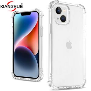 iPhone 15 14 13 12 11 Pro Max 용 충격 방지 케이스 Apple 13 12 Mini 15 14 Plus Cover 11 용 초박형 실리콘 소프트 클리어 케이스