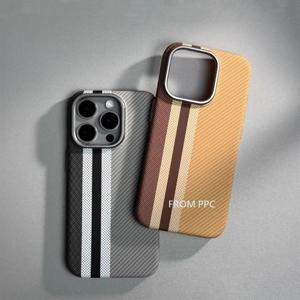 탄소 섬유 자기 전화 케이스 16 커버 iPhone 15 14 Pro Max 무선 충전 MagSafe 쉘 합금 카메라 링 갑옷 Funda