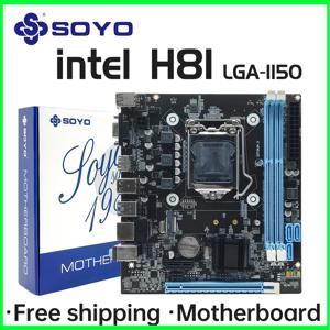 H81 마더보드 SOYO DDR3 LGA 1150 RAM 16GB 지원 I3 I5 I7 NVMe NGFF M.2 슬롯 VGA HDMI 호환 RJ45 게이밍 메인보드