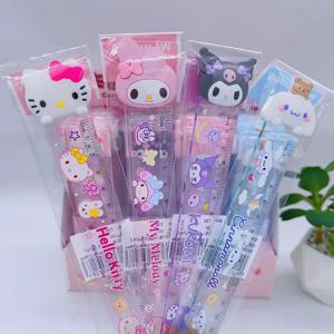 2/4pcs Kawaii 만화 헬로 키티 학생 눈금자 편지지 귀여운 내 멜로디 Kuromi Cinnamoroll 학교 문구 눈금자 용품