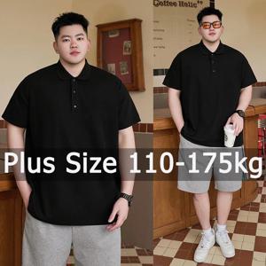 폴로 셔츠 남성 플러스 사이즈 1XL-7XL 110-175kg 반팔 폴로 T 셔츠 루즈 폴로 오버 사이즈 탑 빅 사이즈 남성 의류 티셔츠 남성