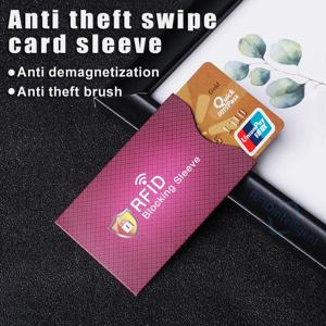 10Pcs 도난 방지 카드 홀더 알루미늄 호일 RFID 케이스 Anti-degaussing 카드 홀더 보호 은행 카드 세트 차폐 가방 NFC