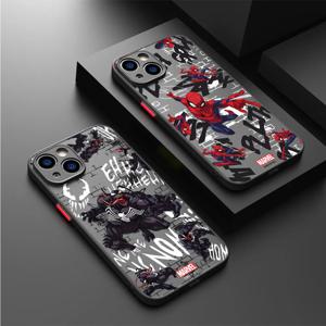 마블 스파이더 맨 전화 케이스 Apple iPhone 15 SE 16 7 XS X XR 13 Pro Max 12 Mini 8 14 Plus 11 13 소프트 Funda 커버