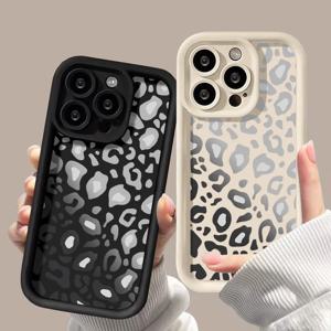 레오파드 케이스 iPhone 11 커버 iPhone 12 13 14 15 Pro Max X XR XS Max 7 8 Plus SE 2020 2022 소프트 쉘 충격 방지 전화 범퍼