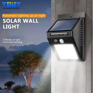 현대 LED 태양 벽 램프 야외 PIR 모션 센서 방수 빛 안뜰 장식 Lightsporch 정원 울타리 경로 조명