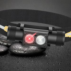 최신 LED 미니 전조등 고전력 흰색 빨간색 헤드 라이트 18650 충전식 USB Type-C 토치 캠핑 사냥 손전등 램프