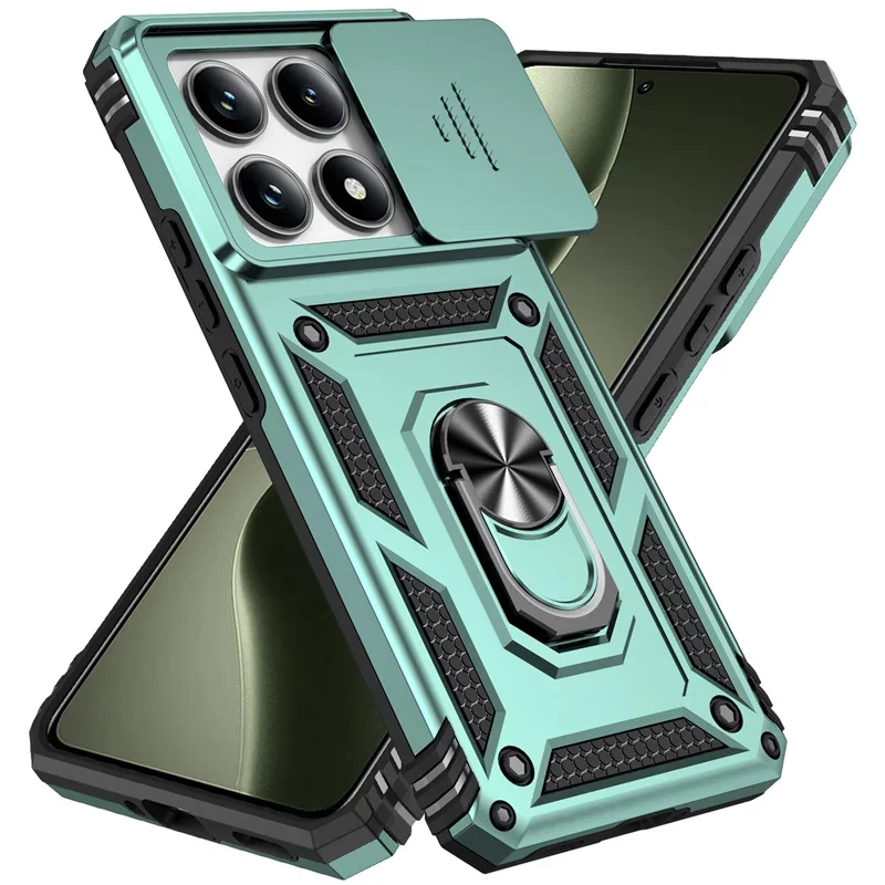 Xiaomi 14T 13T Pro 케이스 링 스탠드 자동차 마그네틱 홀더 전화 커버 Redmi 14C 케이스 충격 방지 렌즈 보호 Funda
