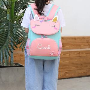 개인화 된 이름 유치원 소년 소녀 Schoolbag 사용자 정의 만화 배낭 수 놓은 모든 이름 공룡 유니콘 만화 가방