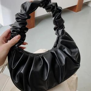 여성을위한 패션 Pleated Handlebags PU 구름 가방 레저 겨드랑이 가방 쇼핑 어깨 가방 만두 핸드백 여성 손 가방