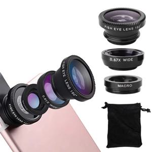 전화 피쉬 아이 렌즈 0.67x 광각 줌 (클립 렌즈 포함) iPhone 용 카메라 키트 Huawei Xiaomi Fisheye 렌즈 범용 스마트 폰