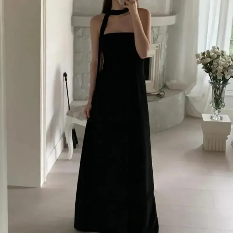 클래식 블랙 이브닝 드레스 섹시한 Strapless 새틴 웨딩 드레스 우아한 바닥 길이 A 라인 간단한 신부 드레스