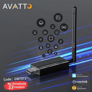 AVATTO Zigbee 3.0 USB 동글 플러스 범용 Zigbee 무선 게이트웨이 허브 지원 홈 어시스턴트 Zigbee2MQTT, Raspbian Ubuntu Maco