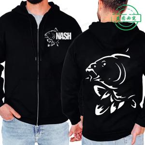 Funny Fishinger 잉어 물고기 어부 지퍼 업 후드 스포츠웨어 남성 패션 하라주쿠 지퍼 후드 streetwear 블랙 스웨터