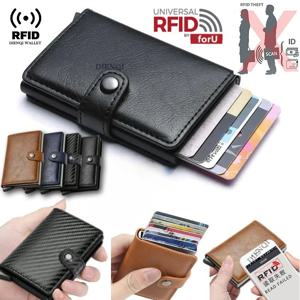 Rfid 방문 신용 카드 소지자 보관함 럭셔리 소형 스마트 지갑 금속 명함 소지자 케이스 여성 남성용 미니멀리스트 Walet