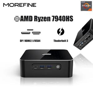 MOREFINE 미니 PC AMD Ryzen R9-7940HS R7-7840HS R5-6600H WIN11PRO 데스크탑 컴퓨터 DDR5 16GB RAM 1T SSD WiFi6 BT5.2 노트북 게이머