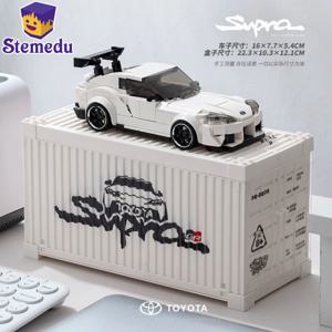 스포츠카 Toyota No. Supra MOC 367PCS 스피드 챔피언 레이서 빌딩 블록 컨테이너 디스플레이 박스가있는 차량 벽돌 크리스마스 선물