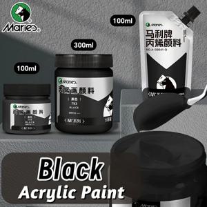 Marie's Black 아크릴 페인트, 바위, 목재, 캔버스, 유리, 원단, 벽용 크림 질감 안료, 100/300 ml, 3.38 oz/10.1 oz, 1pc