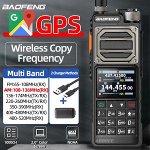 바오펑 UV-25 PRO GPS 무전기 10W 멀티 밴드 타입-C 1000CH 충전기 5200mAh UV-5R 아마추어 무전기 여행용