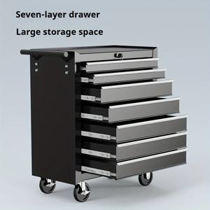 7단 서랍 공구함 카트, 잠금 바퀴가 있는 정비사용 공구 캐비닛, 슬라이드 행거 트롤리 공구 트롤리