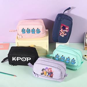 K-pop 악마 헌터 타이거 펜 가방 Huntrix Saja 소년 연필 케이스 Creative Huntrix 소녀 소년 대형 스토리지 화장품 연필 케이스