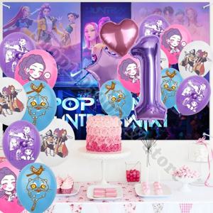 KPop 악마 사냥꾼 번호 1-10 호일 풍선 세트 생일 축하 파티 애니메이션 용품 라텍스 풍선 홈 인테리어 액세서리
